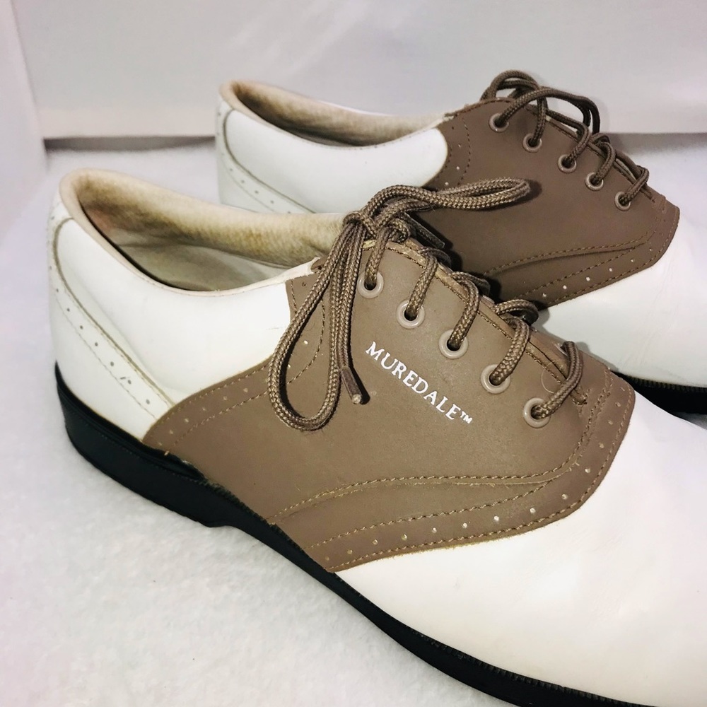 Muredale Leather Vintage Men’s Golf Saddle Shoes Cleats - Picture 5 of 15